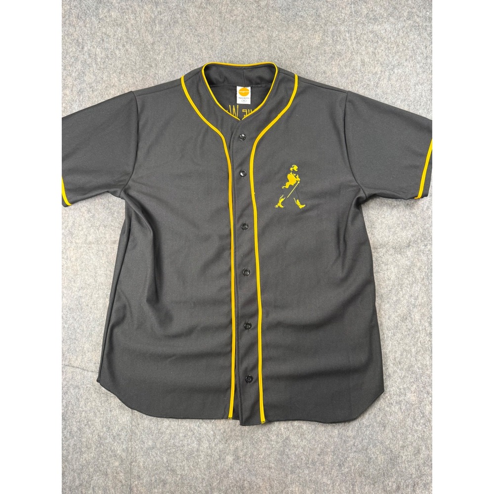 Johnnie Walker Black Label 12 Baseball Jersey‎ Mens XL Black Yellow Promo Shirt
